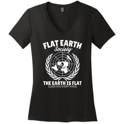 Flat Earth Society Flat Earther Women's V-Neck T-Shirt