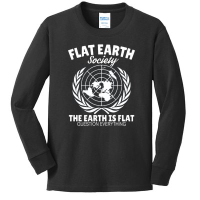 Flat Earth Society Flat Earther Kids Long Sleeve Shirt