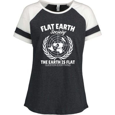 Flat Earth Society Flat Earther Enza Ladies Jersey Colorblock Tee