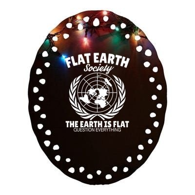 Flat Earth Society Flat Earther Ceramic Oval Ornament