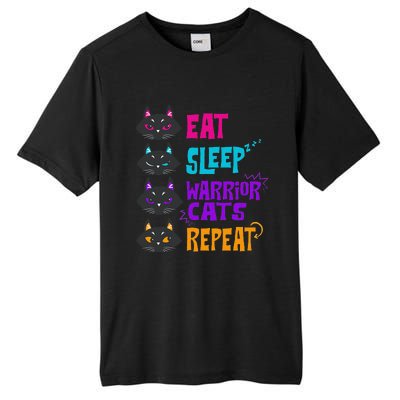 Funny Eat Sleep Cat Warrior Repeat Cat Warrior Love Tall Fusion ChromaSoft Performance T-Shirt