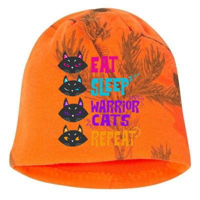 Funny Eat Sleep Cat Warrior Repeat Cat Warrior Love Kati - Camo Knit Beanie