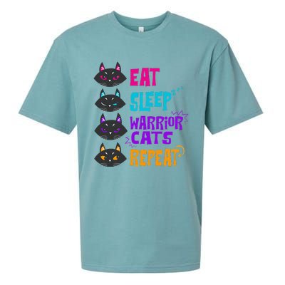 Funny Eat Sleep Cat Warrior Repeat Cat Warrior Love Sueded Cloud Jersey T-Shirt