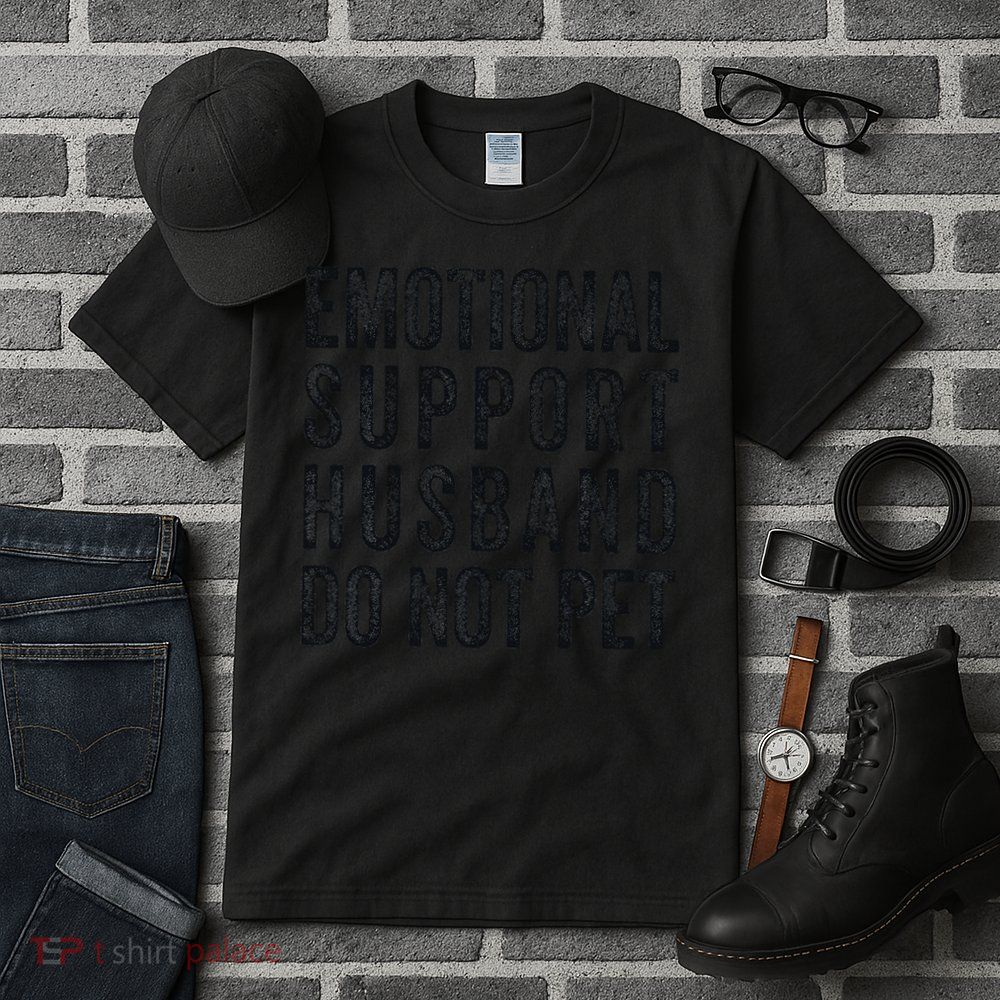 Funny Emotional Support Husband Do Not Pet Retro Husbands Tall T-Shirt