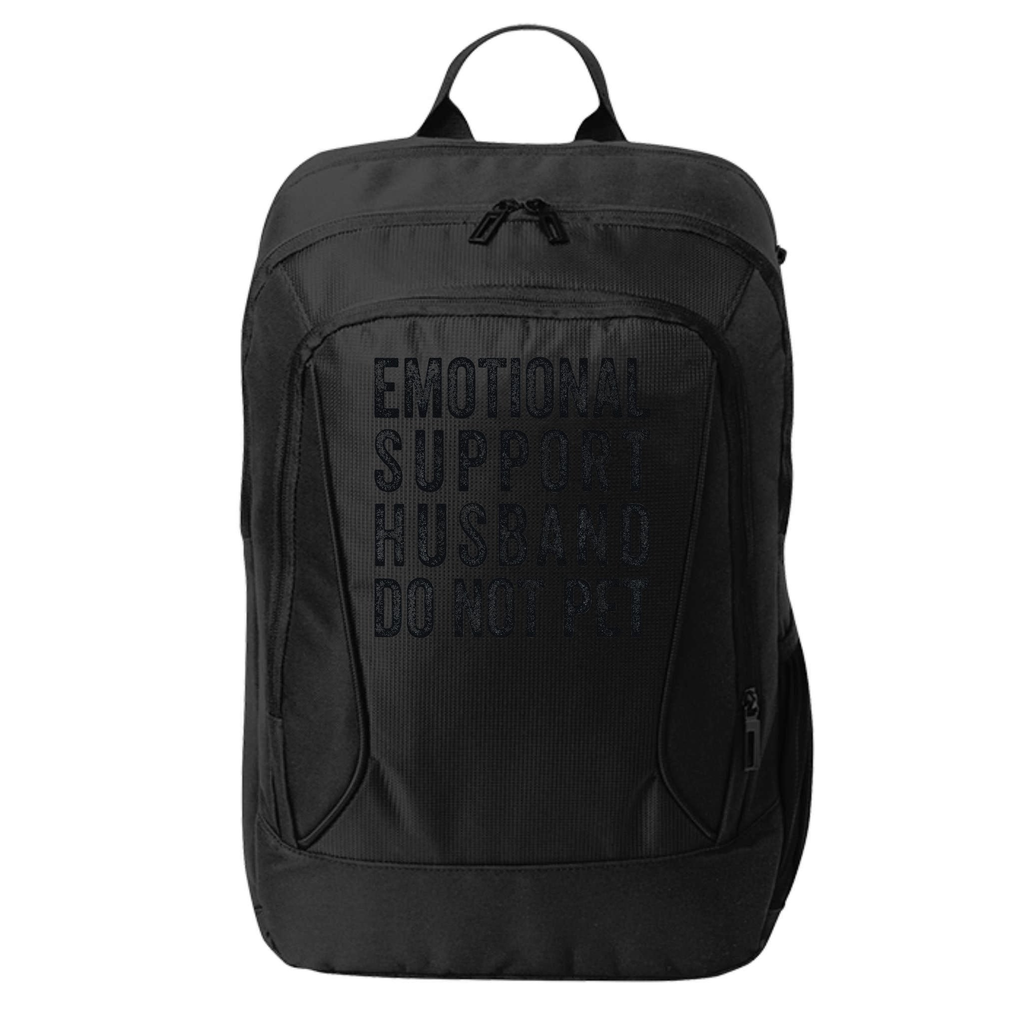 Funny Emotional Support Husband Do Not Pet Retro Husbands City Backpack