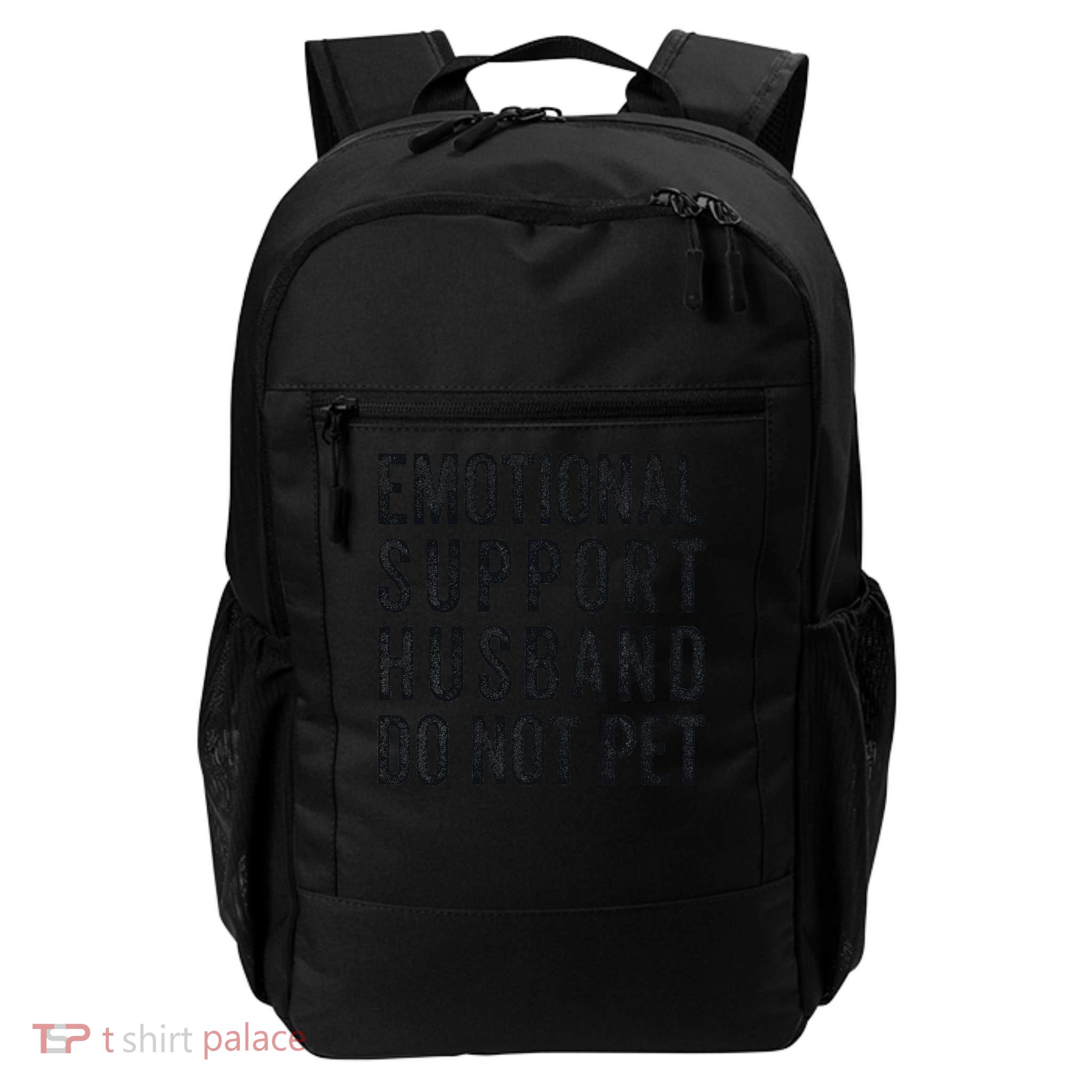 Funny Emotional Support Husband Do Not Pet Retro Husbands Backpack