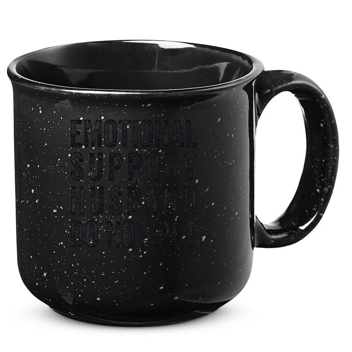 Funny Emotional Support Husband Do Not Pet Retro Husbands 15oz Campfire Ceramic Mug