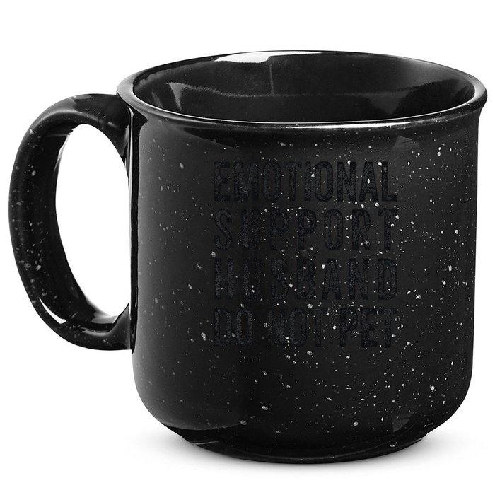 Funny Emotional Support Husband Do Not Pet Retro Husbands 15oz Campfire Ceramic Mug