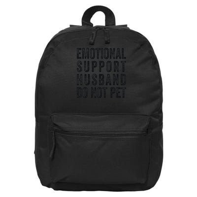 Funny Emotional Support Husband Do Not Pet Retro Husbands 16 in Basic Backpack