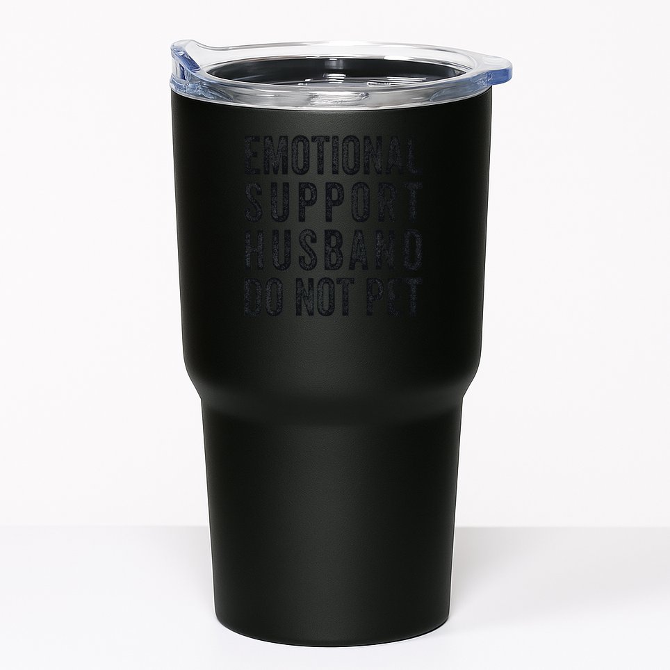 Funny Emotional Support Husband Do Not Pet Retro Husbands Tumbler