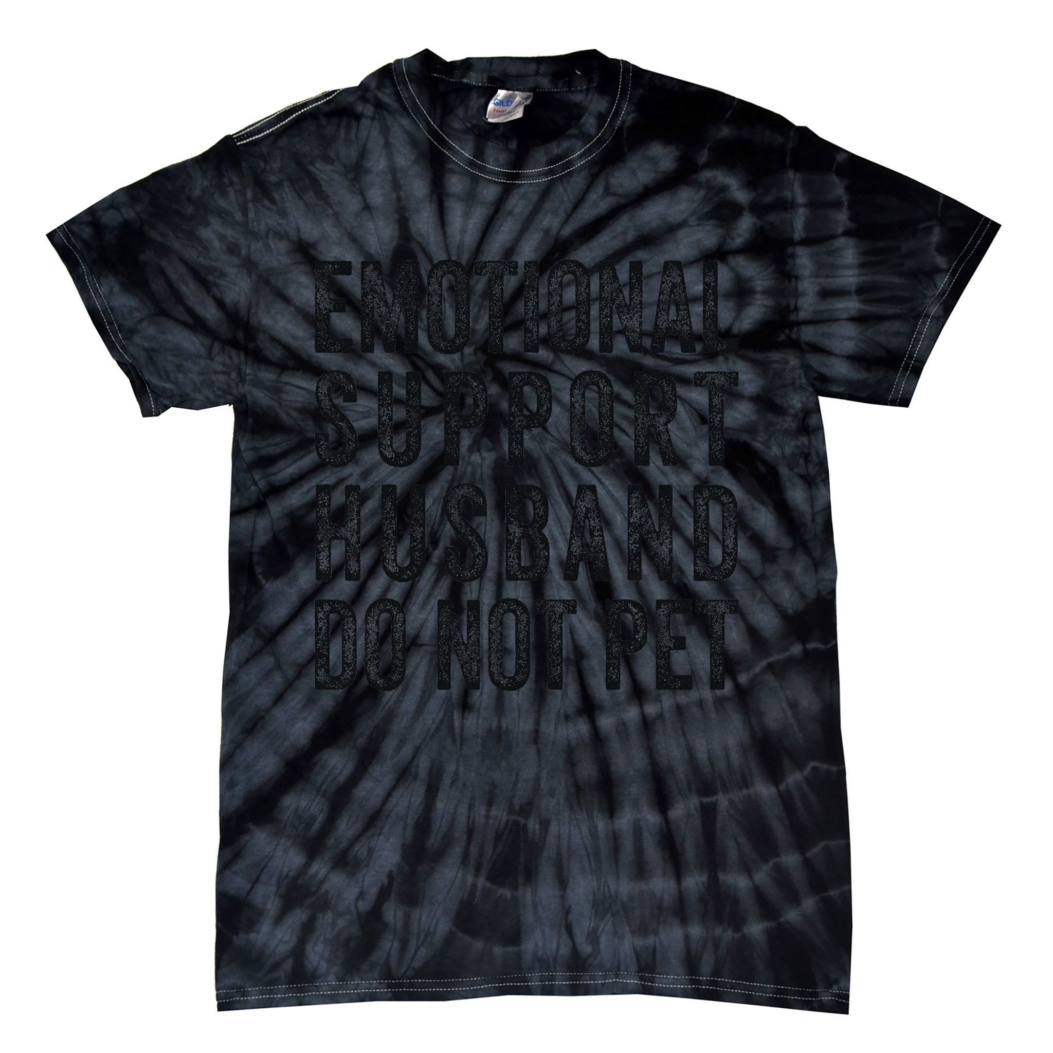 Funny Emotional Support Husband Do Not Pet Retro Husbands Tie-Dye T-Shirt