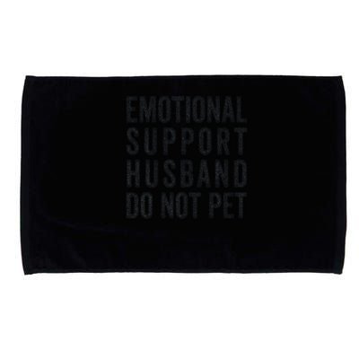 Funny Emotional Support Husband Do Not Pet Retro Husbands Microfiber Hand Towel