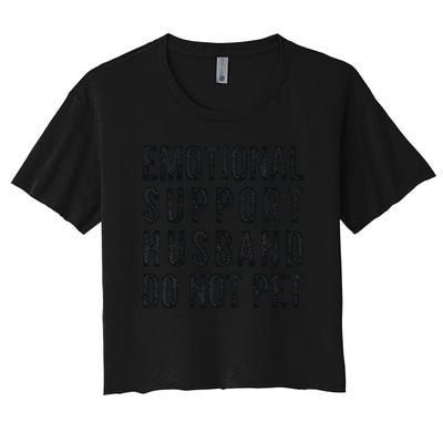Funny Emotional Support Husband Do Not Pet Retro Husbands Crop Top