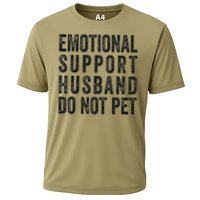 Funny Emotional Support Husband Do Not Pet Retro Husbands Cooling Performance Crew T-Shirt