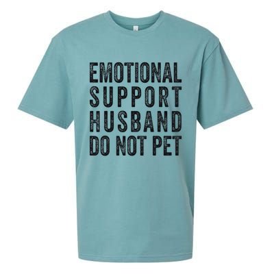Funny Emotional Support Husband Do Not Pet Retro Husbands Sueded Cloud Jersey T-Shirt