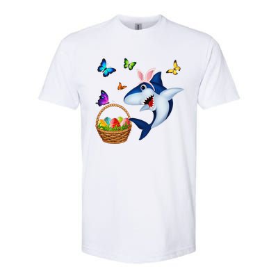 Funny Easter Shark Mommy Baby Daddy Easter Bunny Softstyle® CVC T-Shirt