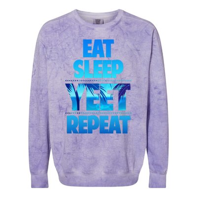 Funny Eat Sleep Yeet Repeat Vintage Gift Colorblast Crewneck Sweatshirt