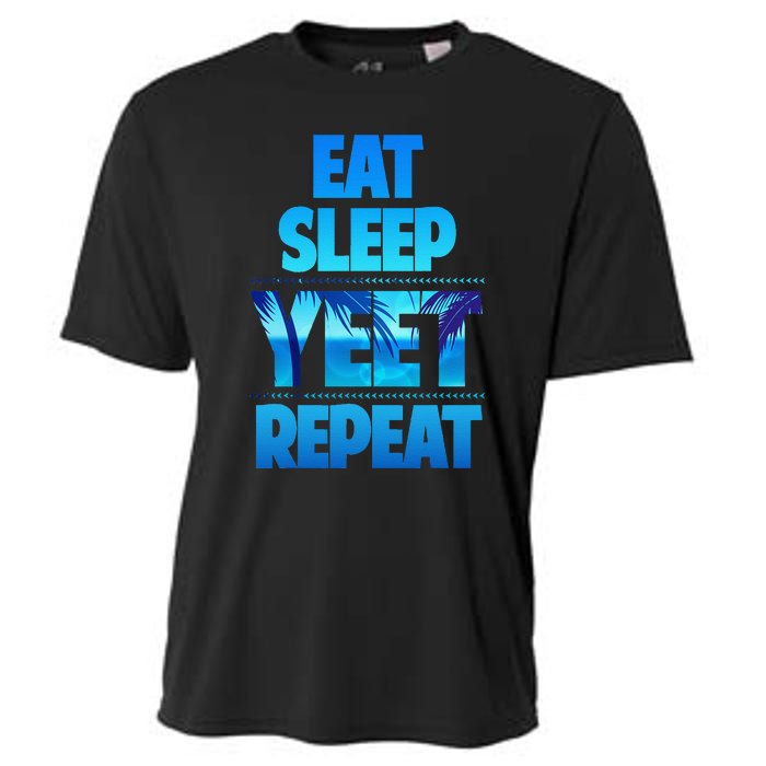 Funny Eat Sleep Yeet Repeat Vintage Gift Cooling Performance Crew T-Shirt