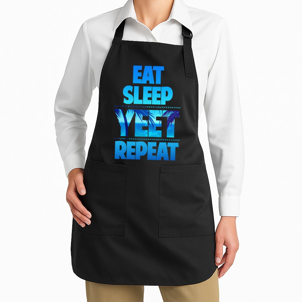 Funny Eat Sleep Yeet Repeat Vintage Gift Apron