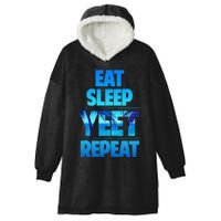 Funny Eat Sleep Yeet Repeat Vintage Gift Hooded Wearable Blanket