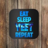 Funny Eat Sleep Yeet Repeat Vintage Gift Coaster