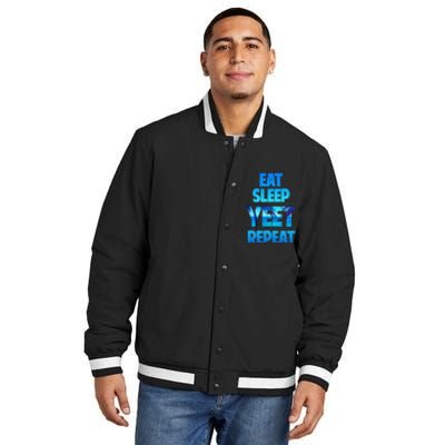 Funny Eat Sleep Yeet Repeat Vintage Gift Insulated Varsity Jacket