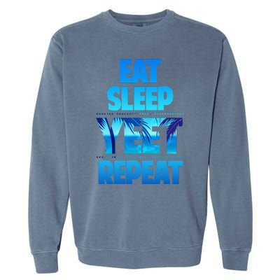 Funny Eat Sleep Yeet Repeat Vintage Gift Garment-Dyed Sweatshirt