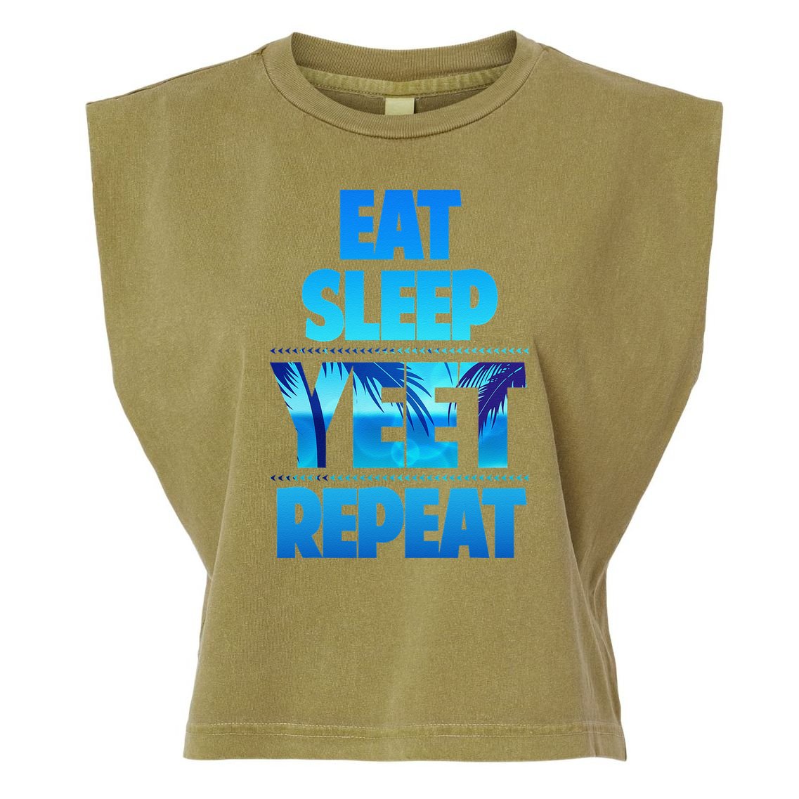 Funny Eat Sleep Yeet Repeat Vintage Gift Garment-Dyed Women's Muscle Tee