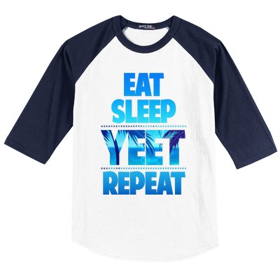 Funny Eat Sleep Yeet Repeat Vintage Gift Baseball Sleeve Shirt