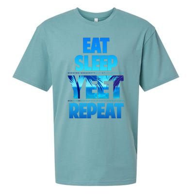 Funny Eat Sleep Yeet Repeat Vintage Gift Sueded Cloud Jersey T-Shirt