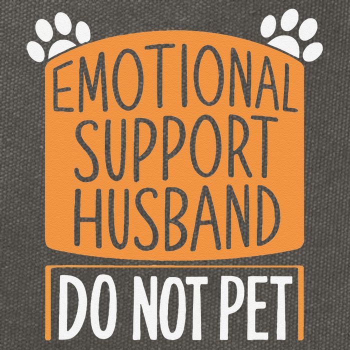 Funny Emotional Support Husband Do Not Pet Cotton Canvas Backpack