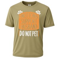 Funny Emotional Support Husband Do Not Pet Cooling Performance Crew T-Shirt