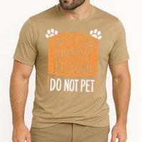 Funny Emotional Support Husband Do Not Pet Cooling Performance Crew T-Shirt