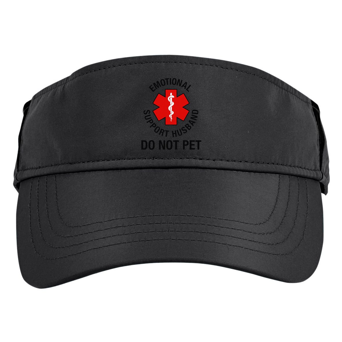 Funny Emotional Support Husband Do Not Pet Saying Adult Drive Performance Visor