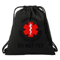 Funny Emotional Support Husband Do Not Pet Saying Drawstring Bag