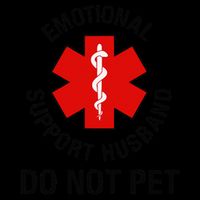 Funny Emotional Support Husband Do Not Pet Saying Drawstring Bag
