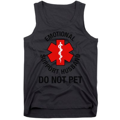 Funny Emotional Support Husband Do Not Pet Saying Tank Top