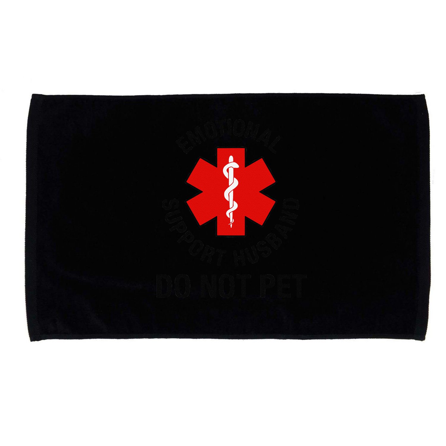 Funny Emotional Support Husband Do Not Pet Saying Microfiber Hand Towel