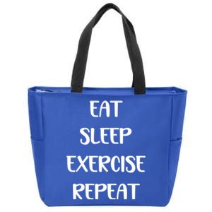 Funny Eat Sleep Exercise Repeat Gym Lover Workout Gift Zip Tote Bag