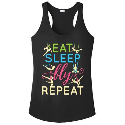 Funny Eat Sleep Fly Repeat Aerial Yoga Silks Gift Cute Gift Ladies PosiCharge Competitor Racerback Tank