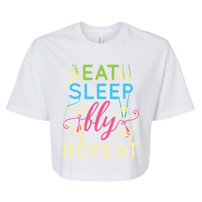 Funny Eat Sleep Fly Repeat Aerial Yoga Silks Gift Cute Gift Bella+Canvas Jersey Crop Tee