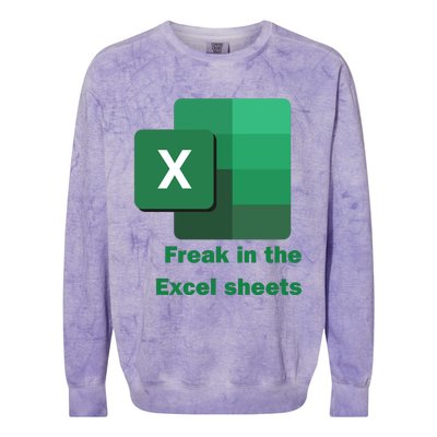 Funny Excel Sheets Freak In The Excel Sheets Colorblast Crewneck Sweatshirt