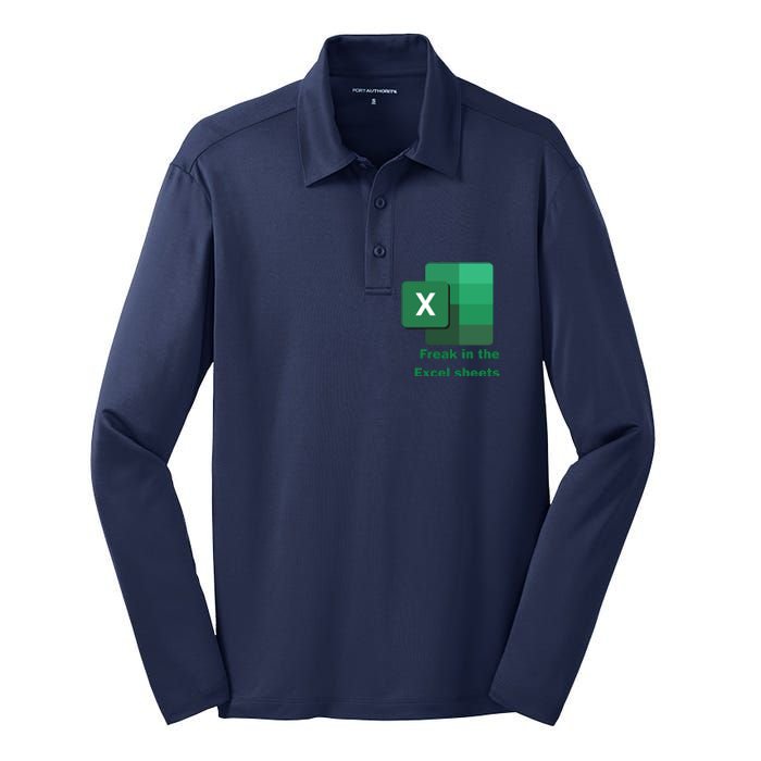 Funny Excel Sheets Freak In The Excel Sheets Silk Touch Performance Long Sleeve Polo