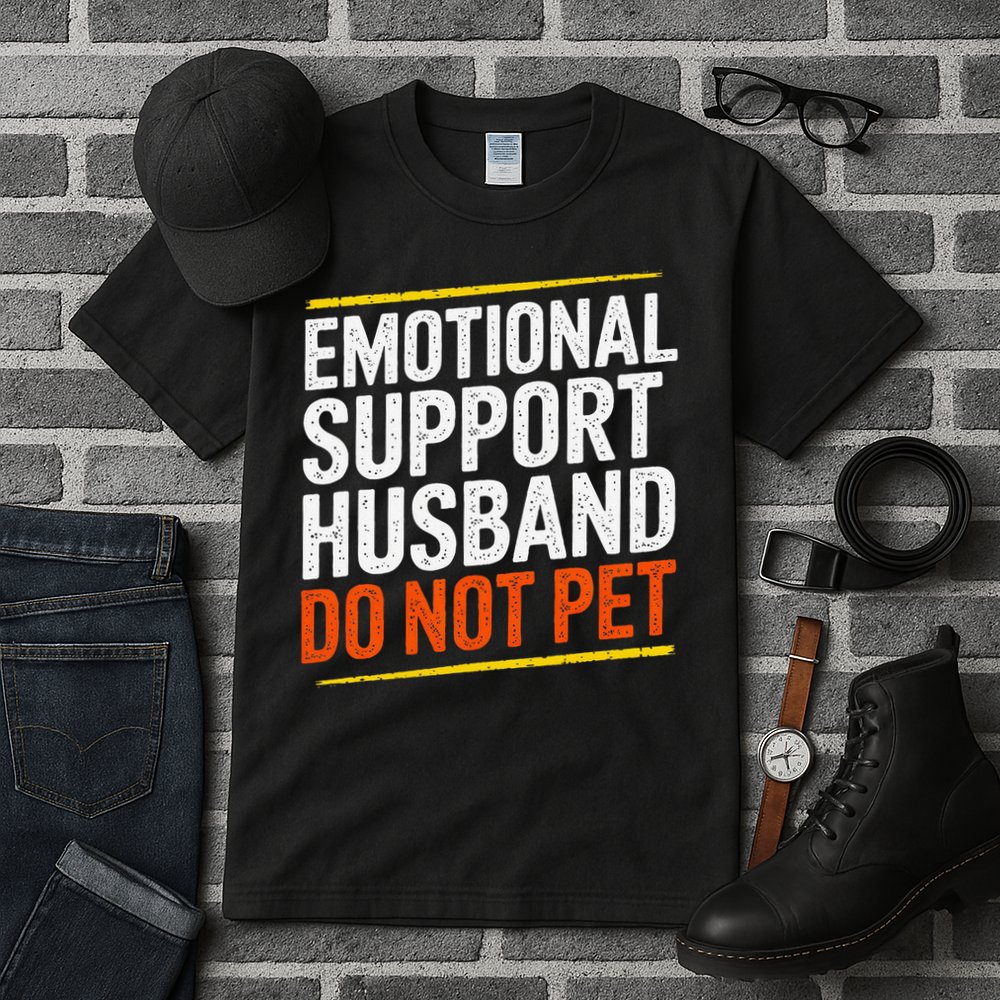 Funny Emotional Support Husband Do Not Pet For Women Tall T-Shirt