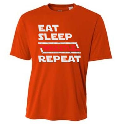 Funny Eat Sleep Wrestle Repeat Wrestling Gift Gift Cooling Performance Crew T-Shirt