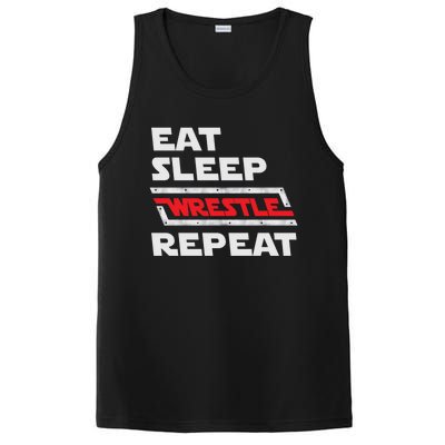 Funny Eat Sleep Wrestle Repeat Wrestling Gift Gift PosiCharge Competitor Tank