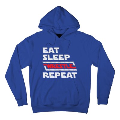 Funny Eat Sleep Wrestle Repeat Wrestling Gift Gift Hoodie