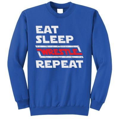 Funny Eat Sleep Wrestle Repeat Wrestling Gift Gift Sweatshirt