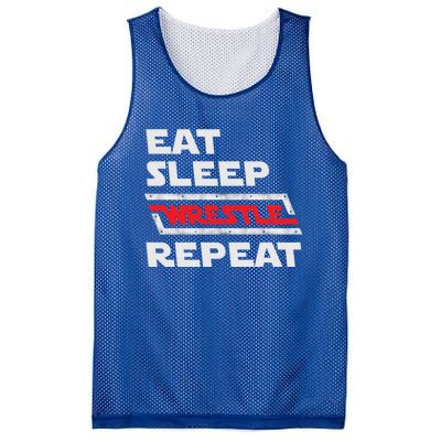 Funny Eat Sleep Wrestle Repeat Wrestling Gift Gift Mesh Reversible Basketball Jersey Tank