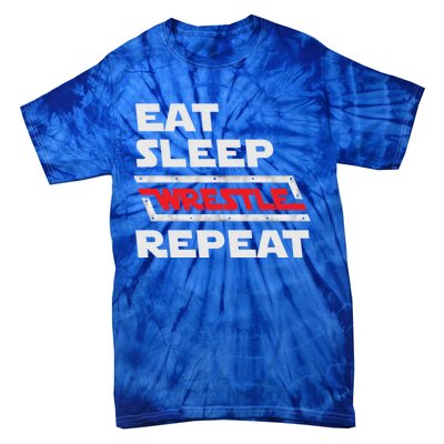 Funny Eat Sleep Wrestle Repeat Wrestling Gift Gift Tie-Dye T-Shirt